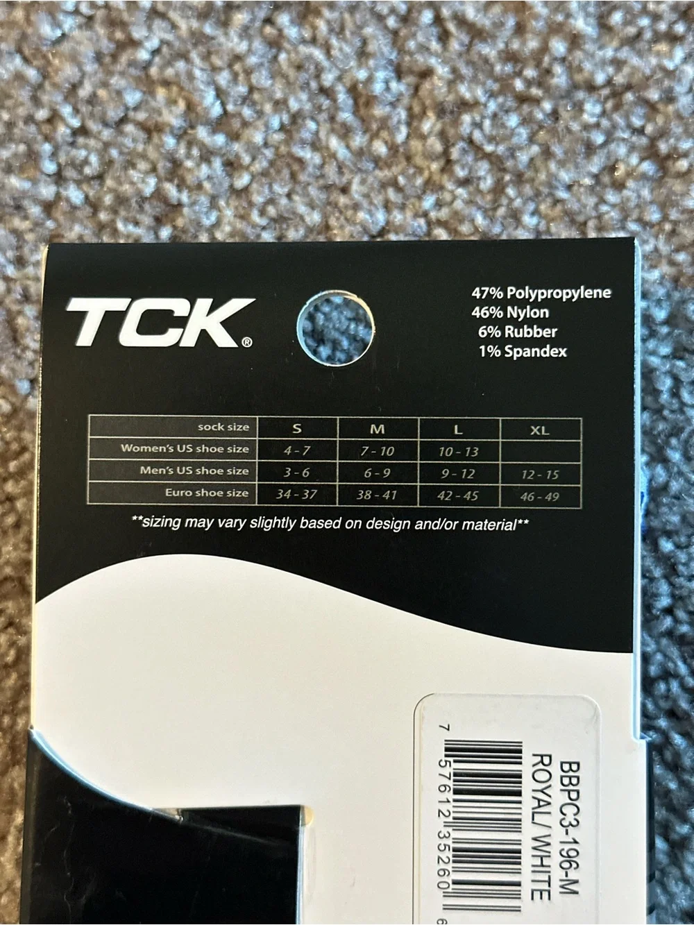 TC Performance Men's Athletic Crew Socks - Blue & White